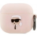 Headphones Karl Lagerfeld Case Karl Lagerfeld KLA3RUNIKP Apple AirPods 3 cover pink silicone Karl Head 3D