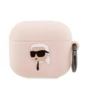 Ausinės Karl Lagerfeld Dėklas Karl Lagerfeld KLA3RUNIKP Apple AirPods 3 cover rožinė/pink silikoninis Karl Head 3D