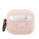 Headphones Karl Lagerfeld Case Karl Lagerfeld KLA3RUNIKP Apple AirPods 3 cover pink silicone Karl Head 3D