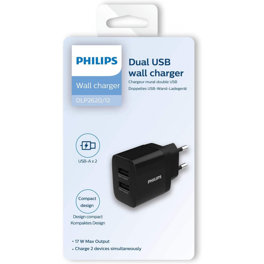 Philips DLP2620|12 Dual USB Charger 17W