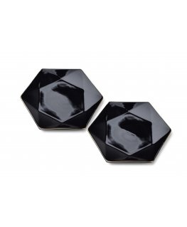 Affek Design RALPH Black set of 2 dessert plates 24.5cm x 21cm x h2cm