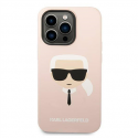 Karl Lagerfeld Hardcase Silicone Karl`s Head Magsafe KLHMP14LSLKHLP Back Cover, Apple, iPhone 14 Pro, Silicone, Pink, 6.1 "