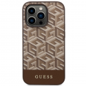 Guess GUHMP14XHGCFSEW iPhone 14 Pro Max 6.7" brown|brown hard case GCube Stripes MagSafe Guess GUHMP14XHGCFSEW iPhone 14 Pro Max 6.7" brown|brown hard case GCube Stripes MagSafe