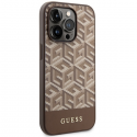 Guess GUHMP14XHGCFSEW iPhone 14 Pro Max 6.7" brown|brown hard case GCube Stripes MagSafe Guess GUHMP14XHGCFSEW iPhone 14 Pro Max 6.7" brown|brown hard case GCube Stripes MagSafe