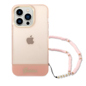 Guess dėklas skirtas iPhone 14 Pro 6,1" GUHCP14LHGCOHP rožinė hardcase Translucent Pearl Strap Guess dėklas skirtas iPhone 14 Pro 6,1" GUHCP14LHGCOHP rožinė hardcase Translucent Pearl Strap