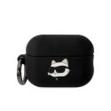 Karl Lagerfeld Dėklas Karl Lagerfeld KLAP2RUNCHK Apple AirPods Pro 2 cover juoda/juodas silikoninis Choupette Head 3D