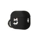 Karl Lagerfeld Dėklas Karl Lagerfeld KLAP2RUNCHK Apple AirPods Pro 2 cover juoda/juodas silikoninis Choupette Head 3D