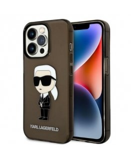 Karl Lagerfeld case for iPhone 14 Pro 6.1" KLHCP14LHNIKTCK black hardcase Ikonik Karl Lagerfeld