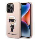 Karl Lagerfeld Case for iPhone 14 Pro Max 6.7" KLHMP14XSNIKBCP Pink Hard Case Silicone Iconic Magsafe