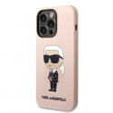 Karl Lagerfeld dėklas, skirtas iPhone 14 Pro Max 6.7" KLHMP14XSNIKBCP rožinis kietas dėklas Silicone Iconic Magsafe