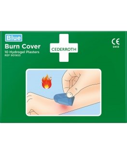 Cederroth Burn Cover burn patch, 74 x 45 mm, blue, 10 pcs