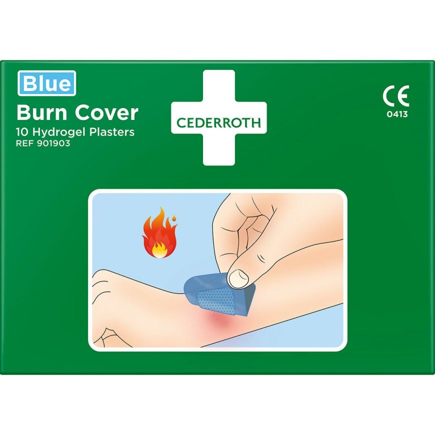 Cederroth Burn Cover burn patch, 74 x 45 mm, blue, 10 pcs