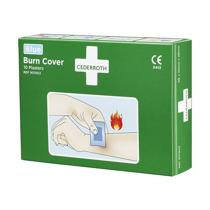 Cederroth Burn Cover burn patch, 74 x 45 mm, blue, 10 pcs – 2