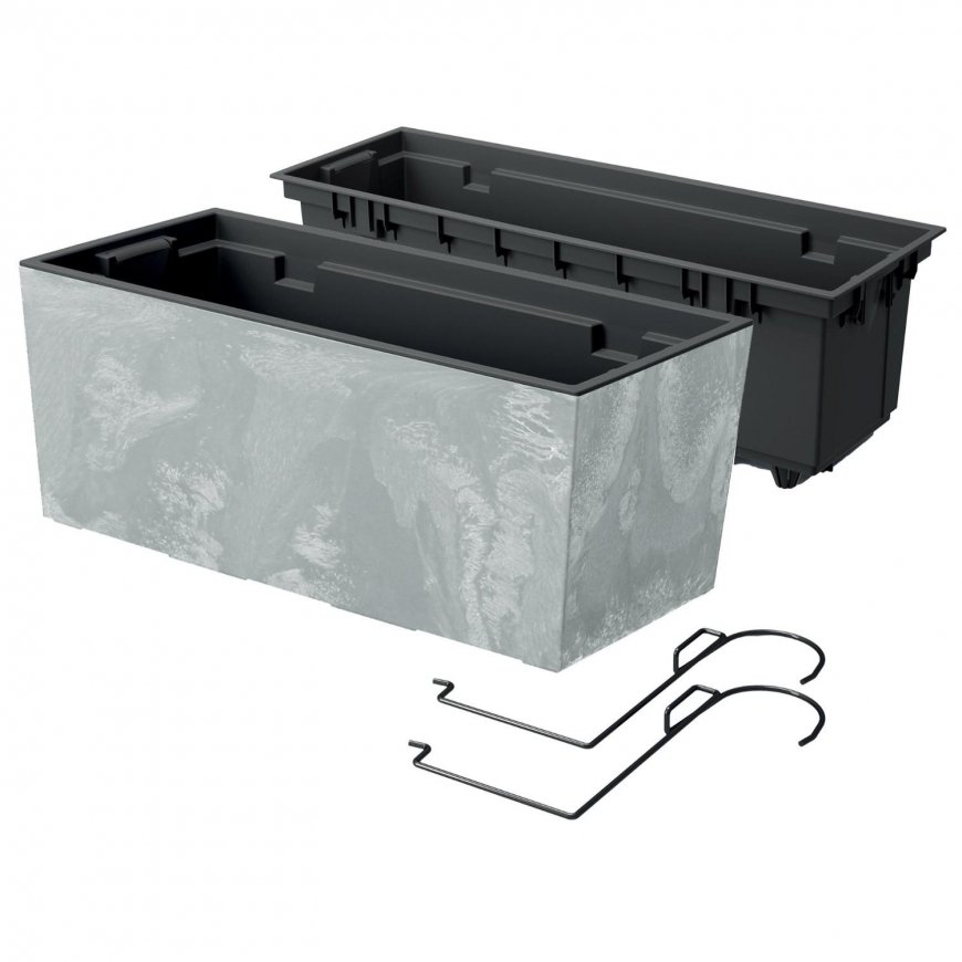 Prosperplast div class"int_ce_html"Pot with hooks Urbi Case Beton Effect DUC400EW concrete/div – 2