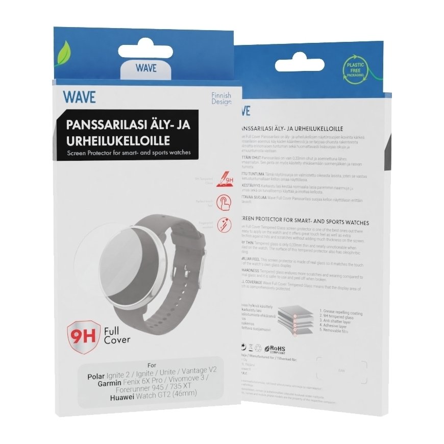 Wave Full Cover -panssarilasi, 39mm