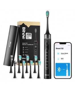 Sonic toothbrush with app, tips set and travel case S2 (black)