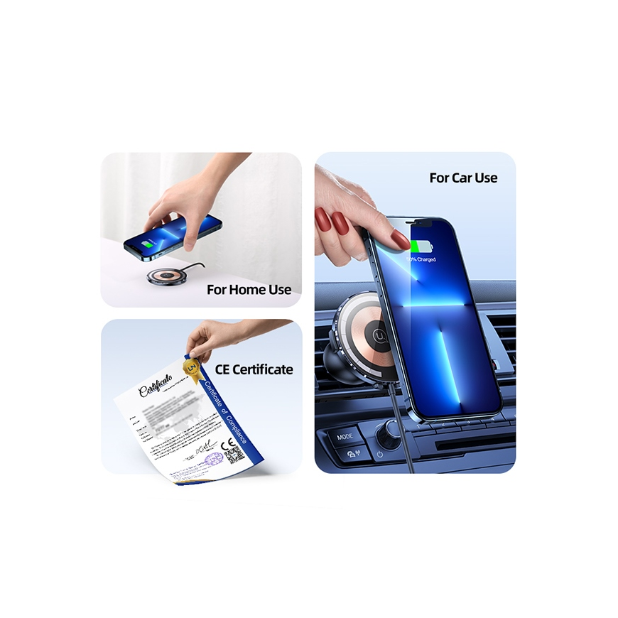 USAMS Inductive holder US-CD164 15W 2w1 Magnetic do short went. transparent CD164DZ02 – 4