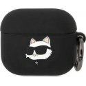 Karl Lagerfeld Dėklas Karl Lagerfeld KLA3RUNCHK Apple AirPods 3 cover juoda/juodas silikoninis Choupette Head 3D
