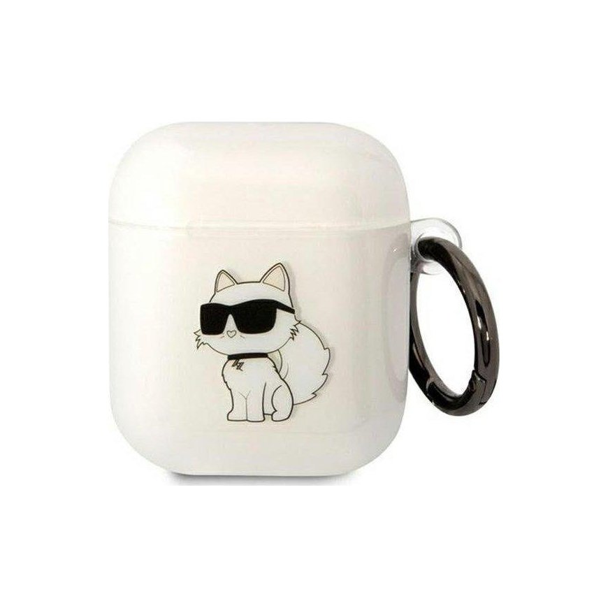 Ausinės Karl Lagerfeld etui skirta Airpods 1 / 2 KLA2HNCHTCT transparent Ikonik Choupette – 4