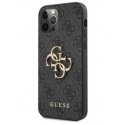 Dėklas Guess Apple iPhone 12 Pro Max Metal Logo Case Pilkas