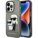 Karl Lagerfeld case for iPhone 14 Pro 6.1" KLHCP14LHNKCTGK black hardcase Glitter Karl&Choupette