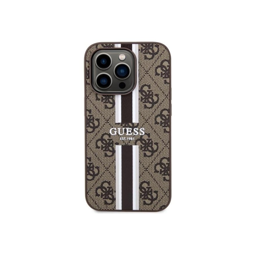 Karl Lagerfeld Guess dėklas, skirtas iPhone 14 Pro 6,1" GUHMP14LP4RPSW ruda harcase Magsafe 4G Printed Stripes – 3