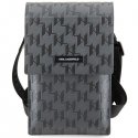 Karl Lagerfeld Phone Bag KLWBSAMSMG Silver Hard Case Phone Pounch Universal Saffiano Mono Plaque Karl Lagerfeld Phone Bag KLWBSAMSMG Silver Hard Case Phone Pounch Universal Saffiano Mono Plaque