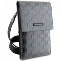 Karl Lagerfeld Phone Bag KLWBSAMSMG Silver Hard Case Phone Pounch Universal Saffiano Mono Plaque Karl Lagerfeld Phone Bag KLWBSAMSMG Silver Hard Case Phone Pounch Universal Saffiano Mono Plaque