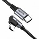 UGREEN US255 USB-C to USB-C Elbow cable, 3A, 60W, 0.5m (Black) UGREEN US255 USB-C to USB-C Elbow cable, 3A, 60W, 0.5m (Black)