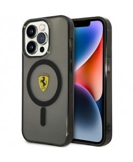 Dėklas Ferrari case for iPhone 14 Pro 6,1" FEHMP14LURKK juodas hardcase Magsafe Translucent