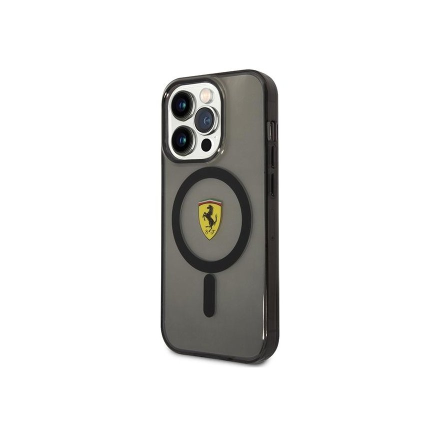 Case Ferrari case for iPhone 14 Pro 6.1" FEHMP14LURKK black hardcase Magsafe Translucent – 2