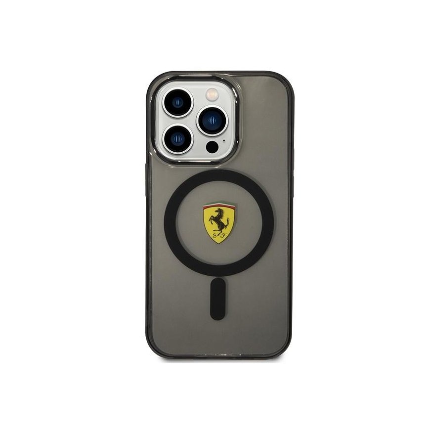 Case Ferrari case for iPhone 14 Pro 6.1" FEHMP14LURKK black hardcase Magsafe Translucent – 3