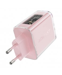Wall charger Acefast A45, 2x USB-C, 1xUSB-A, 65W PD (pink)