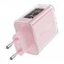 Wall charger Acefast A45, 2x USB-C, 1xUSB-A, 65W PD (pink) Wall charger Acefast A45, 2x USB-C, 1xUSB-A, 65W PD (pink)