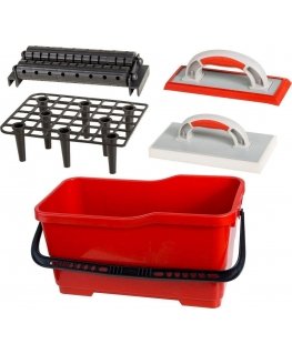 Proline Glaze kit: w22l, grid, rollers, rubber float with sponge, proline, cardboard