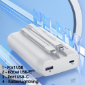 Powerbank Awei PowerBank P169K 20000mAh 22,5W juodas/juodas ekranas + PD/Lightning laidai