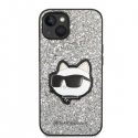 Karl Lagerfeld Case for iPhone 14 Plus 6.7" KLHCP14MG2CPS Silver Hard Case Glitter Choupette Patch Karl Lagerfeld Case for iPhone 14 Plus 6.7" KLHCP14MG2CPS Silver Hard Case Glitter Choupette Patch