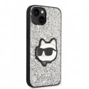 Karl Lagerfeld Case for iPhone 14 Plus 6.7" KLHCP14MG2CPS Silver Hard Case Glitter Choupette Patch Karl Lagerfeld Case for iPhone 14 Plus 6.7" KLHCP14MG2CPS Silver Hard Case Glitter Choupette Patch