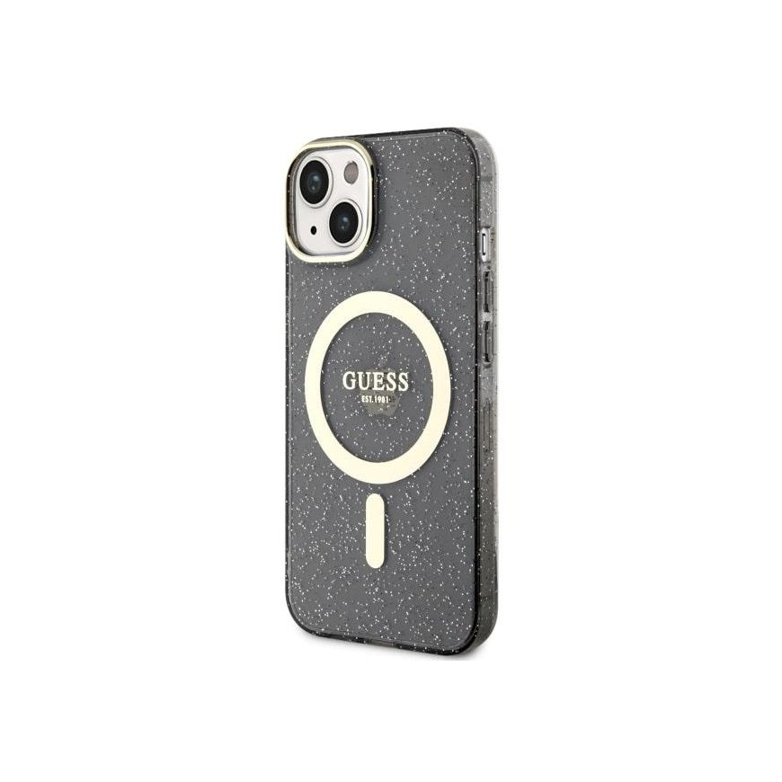 Guess dėklas skirtas iPhone 14 Plus 6,7" GUHMP14MHCMCGK juodas kietas dėklas Magsafe IML Glitter Gold – 2