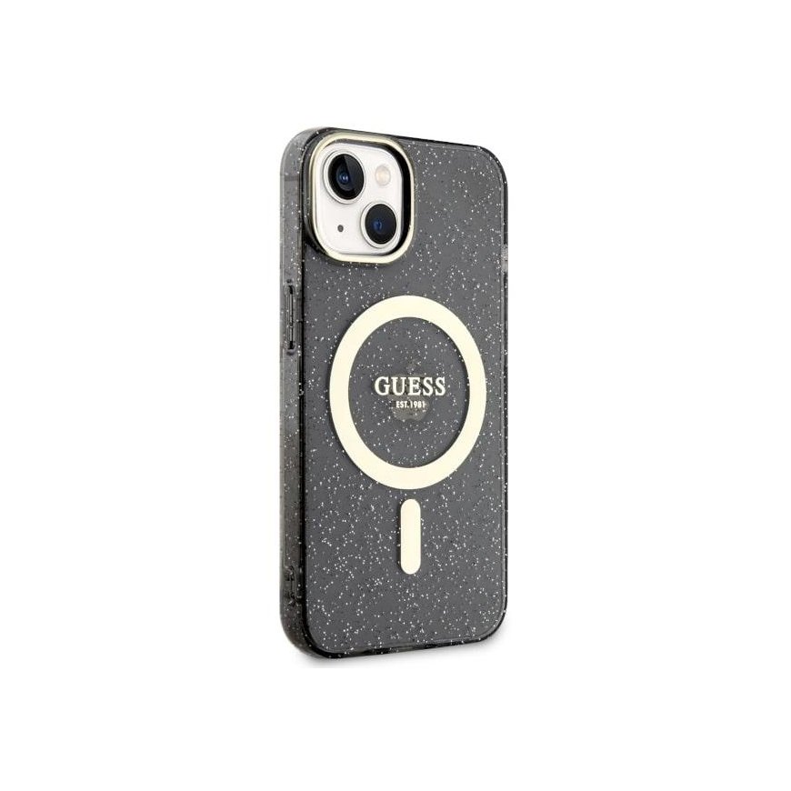 Guess dėklas skirtas iPhone 14 Plus 6,7" GUHMP14MHCMCGK juodas kietas dėklas Magsafe IML Glitter Gold – 4