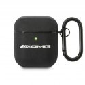 Mercedes "AMG Leather Big Logo" - "Apple AirPods" dėklas, juodos spalvos