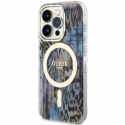 Case Guess GUHMP14XHLEOPWB iPhone 14 Pro Max 6.7" blue|blue hardcase Leopard MagSafe