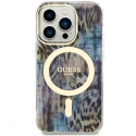 Case Guess GUHMP14XHLEOPWB iPhone 14 Pro Max 6.7" blue|blue hardcase Leopard MagSafe