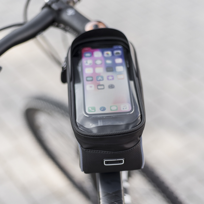 Oem Frame Waterproof Bicycle Frame Bag with Shielded Phone Holder Model02 Black – 3