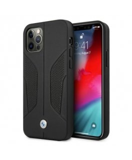 Case BMW BMHCP12MRSCSK iPhone 12/12 Pro 6.1" black/black hard case, leather perforated sides