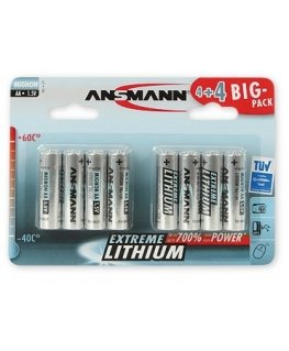 Ansmann 4+4 Lithium AA Kertakäyttöinen akku Litium
