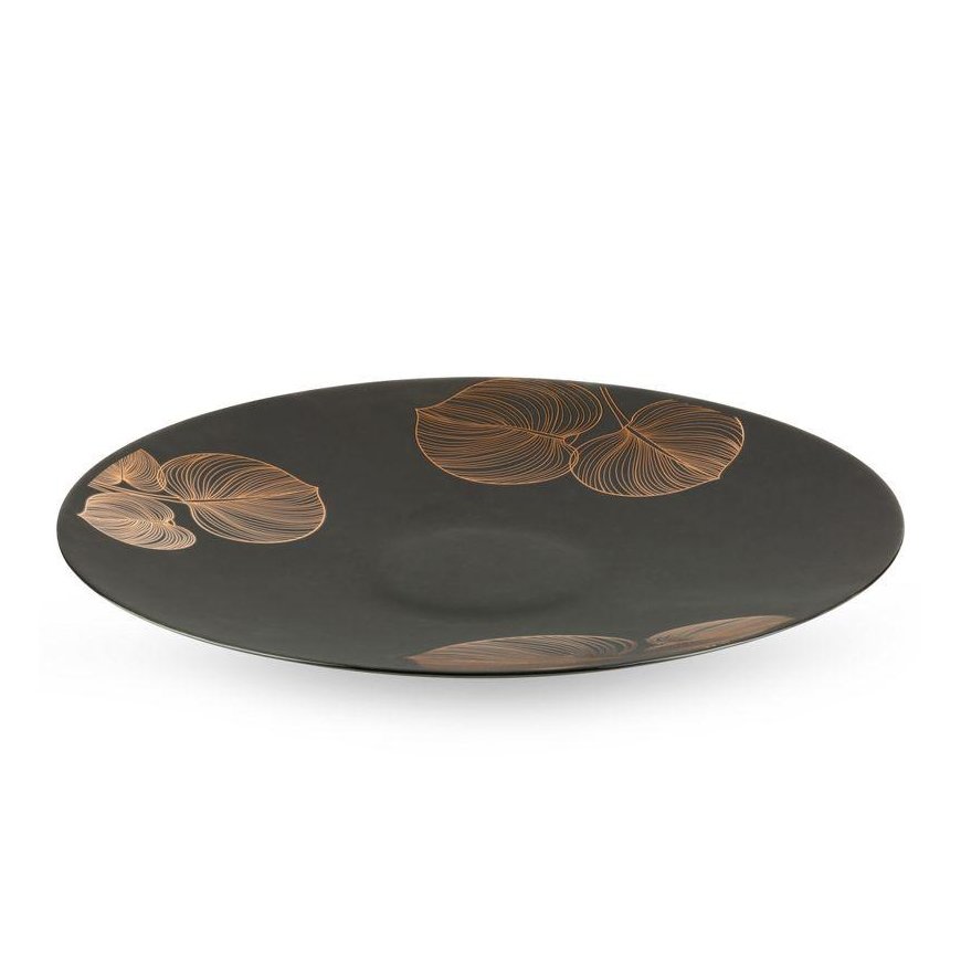 Eurofirany LIMITED COLLECTION VICTORIA5 Dekoratyvinė lėkštė ∅ 37 X 4 cm, spalva: juoda, auksinė