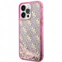 Guess dėklas skirtas iPhone 14 Pro 6,1" GUHCP14LLC4PSGP rožinis kietas dėklas Liquid Glitter 4G Translucent Guess dėklas skirtas iPhone 14 Pro 6,1" GUHCP14LLC4PSGP rožinis kietas dėklas Liquid Glitter 4G Translucent