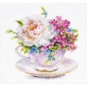 Beldizart Cross-stitch kit "Light morning colors. Cup with peony" S2-57 Beldizart Cross-stitch kit "Light morning colors. Cup with peony" S2-57