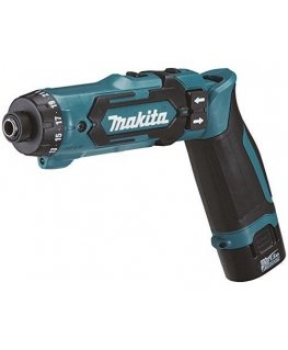 Makita DF012DSJ Cordless screwdriver 7.2V 2x1.5Ah Li-ion 8Nm 1/4" LED 2-speed, MAKPACK